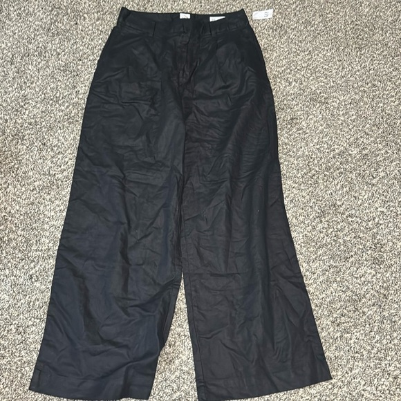 NWT! GAP Black High Rise Linen-Cotton Pleated Wide Leg Pants  - Multiple Sizes🔹 - Picture 10 of 11